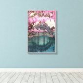 亀 戸 神, Kameido Bridge, Hiroshi Yoshida, Woodcut Canvas Afdruk (Insitu (Houten vloer))