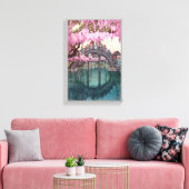 亀 戸 神, Kameido Bridge, Hiroshi Yoshida, Woodcut Canvas Afdruk (Insitu (Woonkamer))