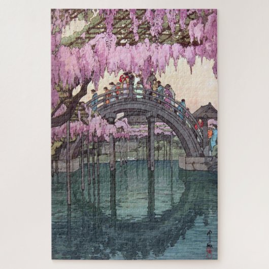亀 戸 神, Kameido Bridge, Hiroshi Yoshida, Woodcut Legpuzzel (Verticaal)