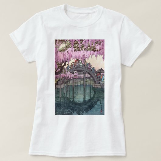 亀 戸 神, Kameido Bridge, Hiroshi Yoshida, Woodcut T-shirt (Design voorkant)