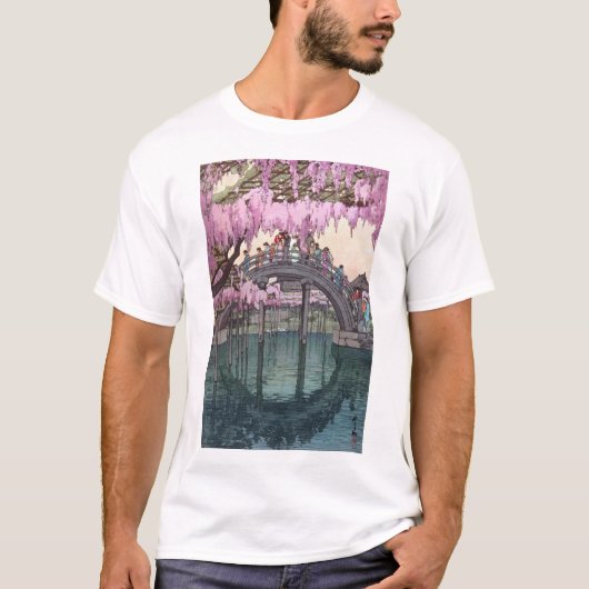 亀 戸 神, Kameido Bridge, Hiroshi Yoshida, Woodcut T-shirt (Voorkant)