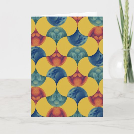 二つ折りカード ウサギの模様  Card - Pattern of Rabbit - (Voorkant)