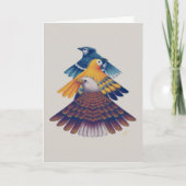 二つ折りカード 扇 Card - Fan-shaped Birds - (Voorkant)