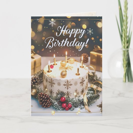 【二つ折り】12月バースデーカード／【Folded】 birthday card for Dec. Kaart (Voorkant)