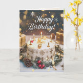 【二つ折り】12月バースデーカード／【Folded】 birthday card for Dec. Kaart (Gele Bloem)