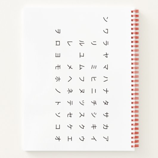 五十音(カカナ ひ ら が な 両 面タenz.) notitieboek (Achterkant)