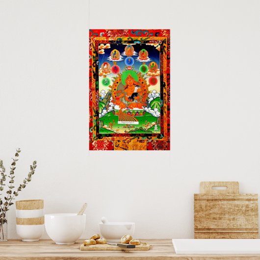 五 佛 黃 神LINEGE 5 BUDDHA YELLOW JAMBHALA Poster (Keuken)
