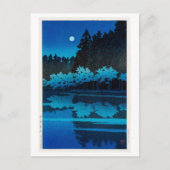 井 之 頭 園 月, maan in Inokashira Park, Hasui Kawase Briefkaart (Voorkant)