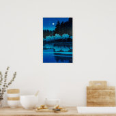 井 之 頭 園 月, maan in Inokashira Park, Hasui Kawase Poster (Keuken)