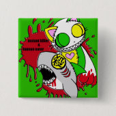 人喰いと瞬殺グリーン VIERKANTE BUTTON 5,1 CM (Voorkant)