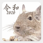 令和2020► DEGU ► Rodents Vierkante Sticker (Voorkant)