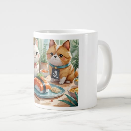 「仲良し猫の寿司時間(Cat Friends' Sushi Time)」 Grote Koffiekop (Voorkant rechts)