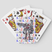 作品番号00010　「高出力荷粒子砲3連装2基装備の砲兵機」 POKERKAARTEN (Achterkant)