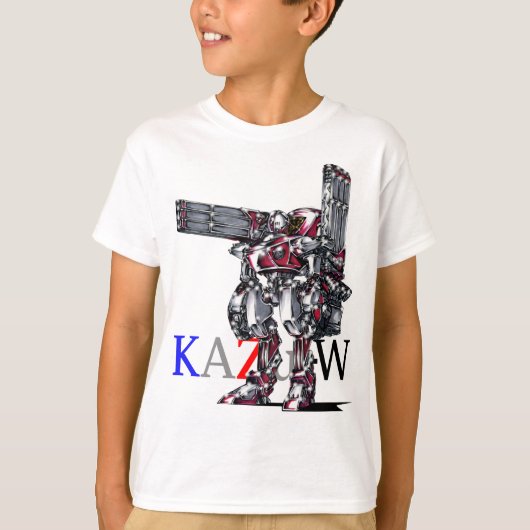 作品番号00010 「高出力荷粒子砲3連装2基装備の砲兵機」 T-SHIRT (Voorkant)