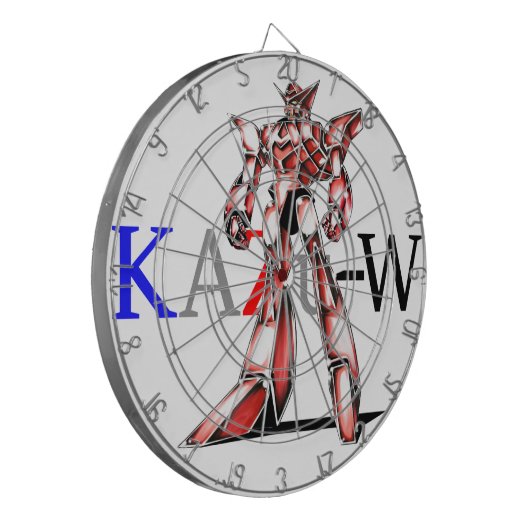 作品番号00016　「エース　ロボ　(Ace　Robot)」 Dartbord (Voorkant Links)