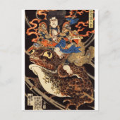 侍 と け 蛙, 国 Samurai en Giant Frog, Kuniyoshi, Ukiyo Briefkaart (Voorkant)