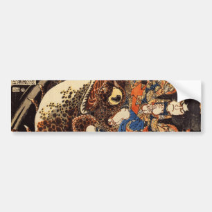 侍 と け 蛙, 国 Samurai en Giant Frog, Kuniyoshi, Ukiyo Bumpersticker
