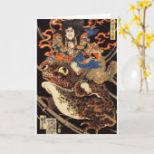 侍 と け 蛙, 国 Samurai en Giant Frog, Kuniyoshi, Ukiyo Kaart (Gele Bloem)