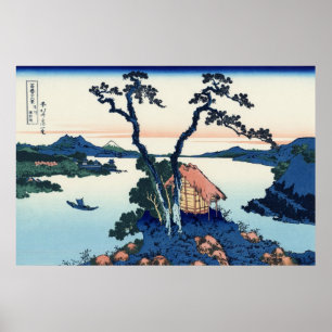 信 諏 湖, 北 Uitzicht Mt. Fuji uit het Suwa-meer, Hoku Poster