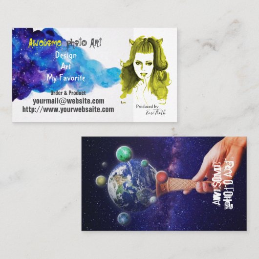 個性的なアーティストの VISITEKAARTJE (Voorkant / Achterkant)