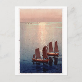 光 海, Glittering Zee, Hiroshi Yoshida, Woodcut Briefkaart