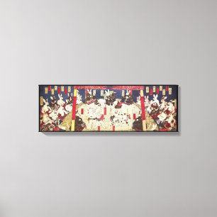 兎 の 撲, 芳 Sumo Rabbits, Yoshifuji, Ukiyo-e Canvas Afdruk