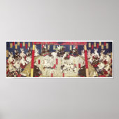 兎 の 撲, 芳 Sumo Rabbits, Yoshifuji, Ukiyo-e Poster (Voorkant)
