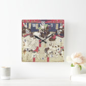 兎 の 撲, 芳 Sumo Rabbits, Yoshifuji, Ukiyo-e Vierkante Klok (Huis)