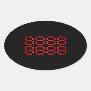 八八八八 八八八 八88888   Lucky Numbers Ovale Sticker