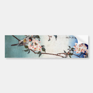 八 重 に 鳥, 広 Cherry Blossom & Bird, Hiroshige, Ukiyo Bumpersticker