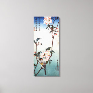 八 重 に 鳥, 広 Cherry Blossom & Bird, Hiroshige, Ukiyo Canvas Afdruk