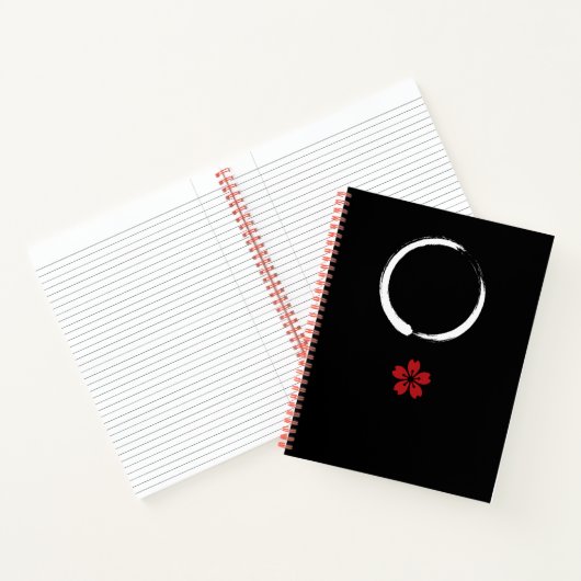 円相桜 Enso Sakura – Japan Zen Black Notebook Notitieboek (Binnen)