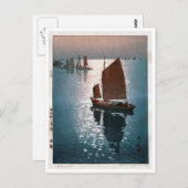 凪 静, 吉 博 Calm Wind, Hiroshi Yoshida, Woodcut Briefkaart (Voorkant / Achterkant)