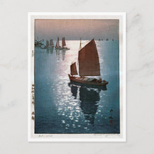 凪 静, 吉 博 Calm Wind, Hiroshi Yoshida, Woodcut Briefkaart