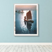 凪 静, 吉 博 Calm Wind, Hiroshi Yoshida, Woodcut Canvas Afdruk (Insitu (Houten vloer))