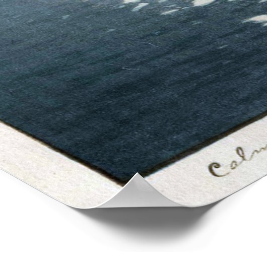 凪 静, 吉 博 Calm Wind, Hiroshi Yoshida, Woodcut Poster (Hoek)