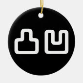 凸凹 Dekoboko でこぼ こ Keramisch Ornament (Voorkant)