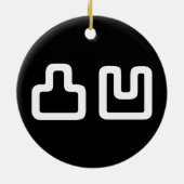 凸凹 Dekoboko でこぼ こ Keramisch Ornament (Achterkant)