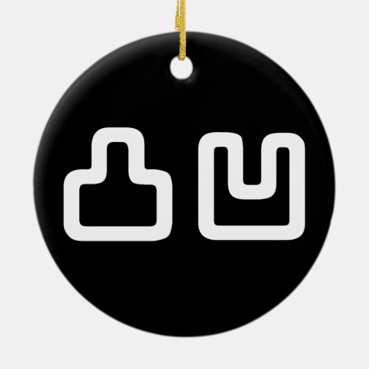 凸凹 Dekoboko でこぼ こ Keramisch Ornament (Achterkant)