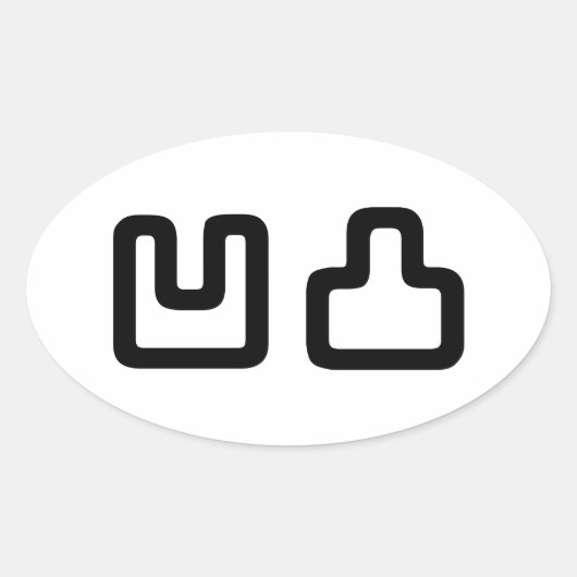 凹凸 Outotsu おうとつ Ovale Sticker (Voorkant)