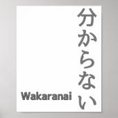 分からない(wakaranai) Ik ken geen Sticker Poster (Voorkant)