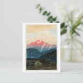 剣 山 旭, Mount Tsurugi, Hiroshi Yoshida, Woodcut Briefkaart (Staand voorkant)