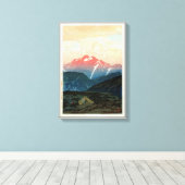 剣 山 旭, Mount Tsurugi, Hiroshi Yoshida, Woodcut Canvas Afdruk (Insitu (Houten vloer))