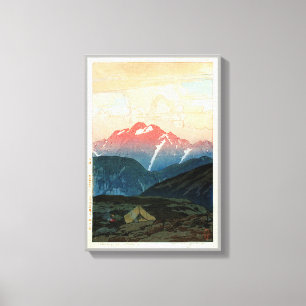 剣 山 旭, Mount Tsurugi, Hiroshi Yoshida, Woodcut Canvas Afdruk