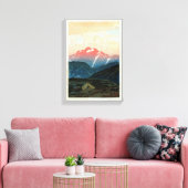 剣 山 旭, Mount Tsurugi, Hiroshi Yoshida, Woodcut Canvas Afdruk (Insitu (Woonkamer))