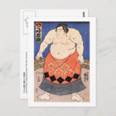 力 士, 国 Sumo Wrestler, Kuniyoshi, Ukiyo-e Briefkaart (Voorkant / Achterkant)