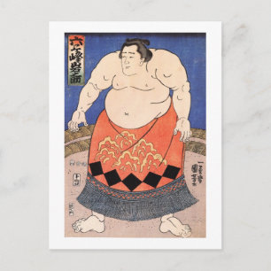 力 士, 国 Sumo Wrestler, Kuniyoshi, Ukiyo-e Briefkaart