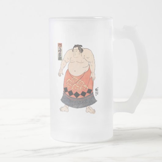 力 士, 国 Sumo Wrestler, Kuniyoshi, Ukiyo-e Matglas Bierpul (Rechts)