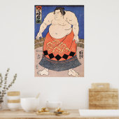 力 士, 国 Sumo Wrestler, Kuniyoshi, Ukiyo-e Poster (Keuken)