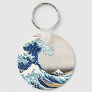 北斎 Grote Golf van het Fijne Art. van Kanagawa Sleutelhanger